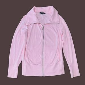 Ralph Lauren Light Baby Pink Zip Sweater Jacket 100% Cotton - Size Small